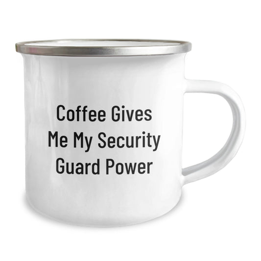 Funny Security Guard Gifts for Men from Friends - Coffee Gives Me My Security Guard Power - Unique Graduation Mugs for Security Guard - Image 2