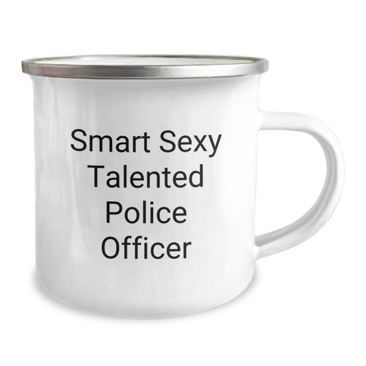 Funny Police Officer Camping Mug Gifts for Men, Perfect Birthday Unique Gifts from Family to Dad, 'Smart Sexy Talented Police Officer' Coffee Lover Mug - Image 2