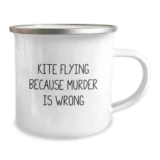 Funny Kite Flying Gifts for Men and Women - Kite Flying Because Murder Is Wrong, Camping Mug for Outdoor Enthusiasts, Graduation Unique Gifts from Family and Friends - Image 2