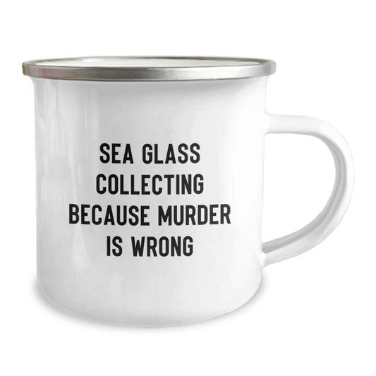Funny Sea Glass Collecting Camping Mug Gifts for Women from Friends Unique Birthday - Image 2