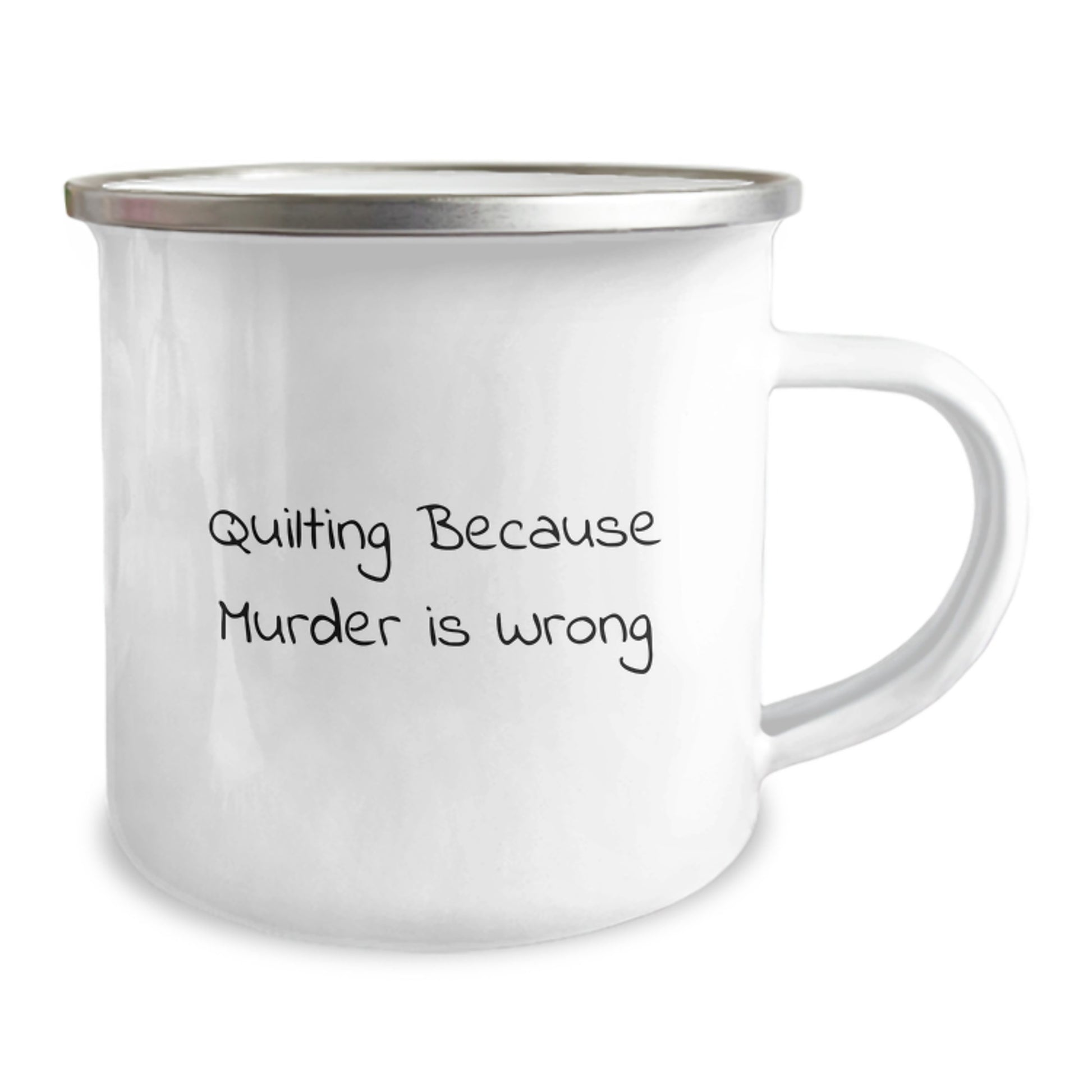 Quilting Enthusiast Gifts from Friends for Graduation Unique Quilting Humor Camping Mugs - Quilting Because Murder Is Wrong - Image 2