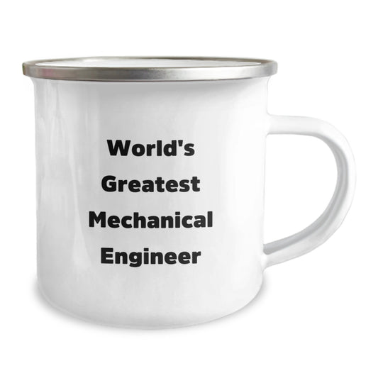 Funny Mechanical Engineer Gifts from Friends, World's Greatest Mechanical Engineer - Graduation Unique Gifts for Men, Enamel Camping Mug - Image 2