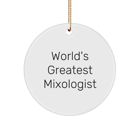 Christmas Gift World's Greatest Mixologist Ornament Present for Her - Image 1