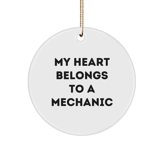 Funny Circle Ornament for Mechanic Friends Gifts from Family, Handmade Mechanic Circle Ornament for Men, Unique Mechanic Christmas Unique Gifts - Image 1