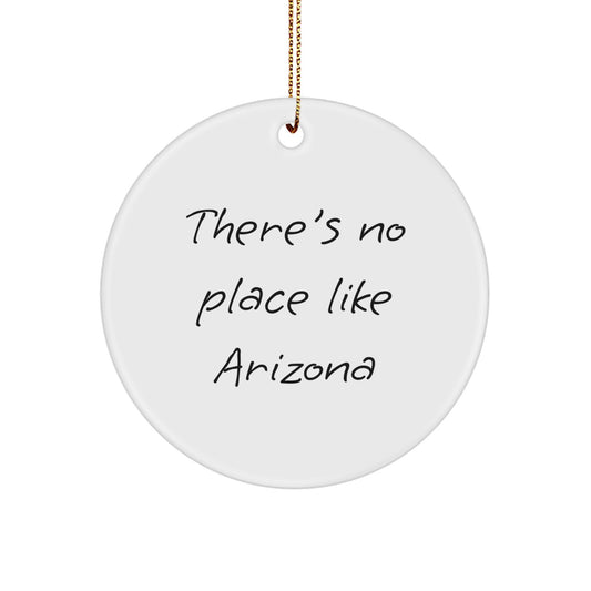 Funny Arizona Circle Ornament Gifts for Arizona Men Women Friends Family - There's No Place Like Arizona - Image 1