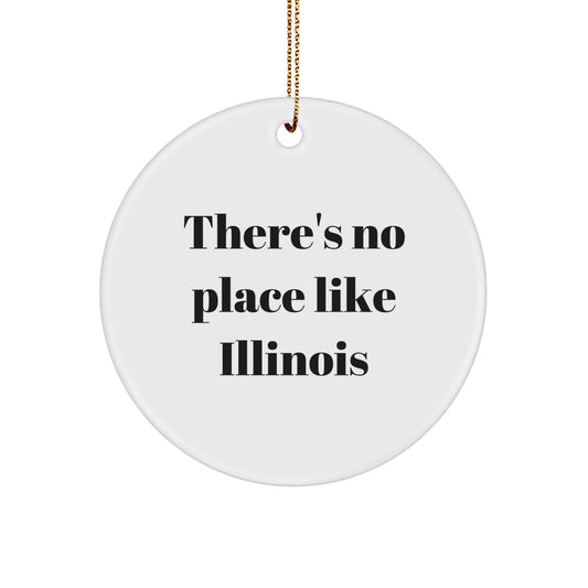 Illinois Circle Ornament No Place Like Illinois Gift for Coworkers Idea - Image 1