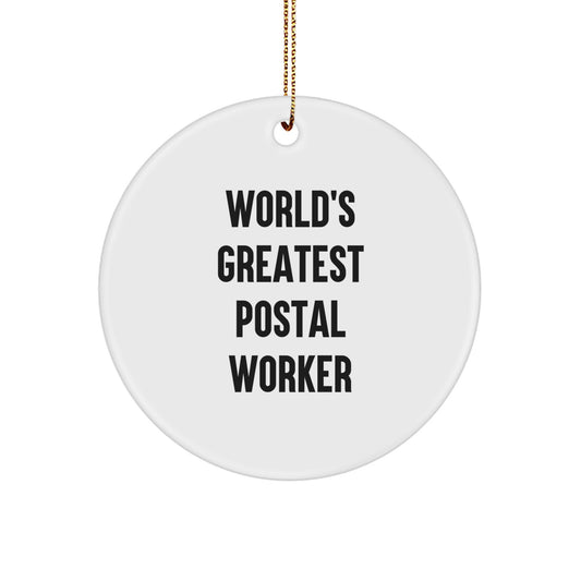 Postal Worker Keepsake Christmas Ornament for Him Gift World's Greatest - Image 1