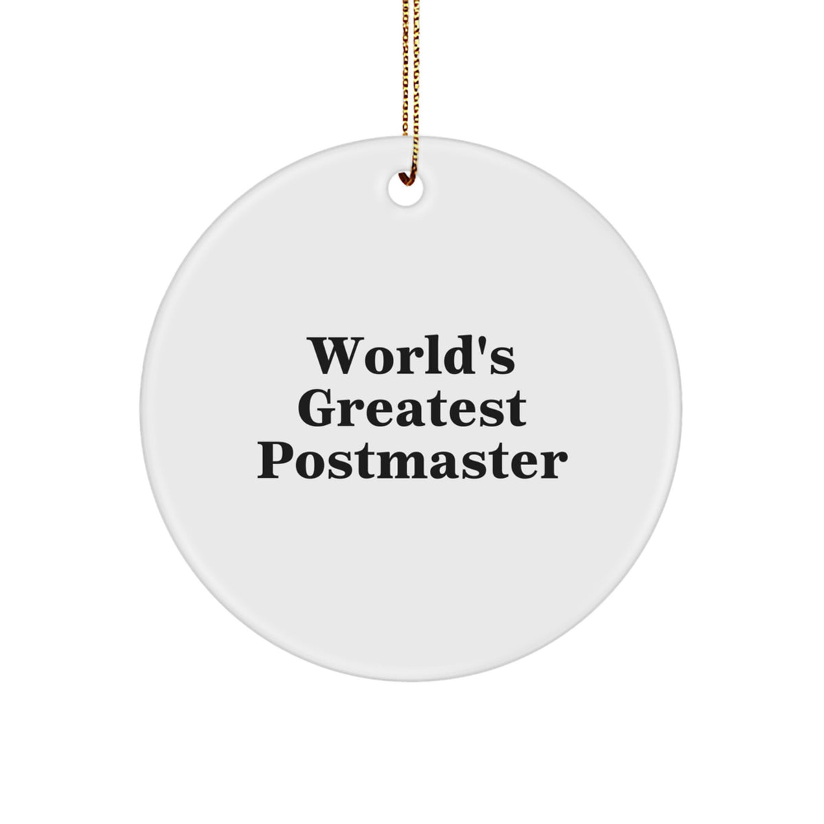 Christmas Gift Present for Her Bright Postmaster Circle Ornament - Image 1