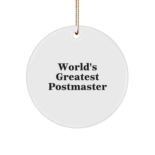 Christmas Gift Present for Her Bright Postmaster Circle Ornament - Image 1