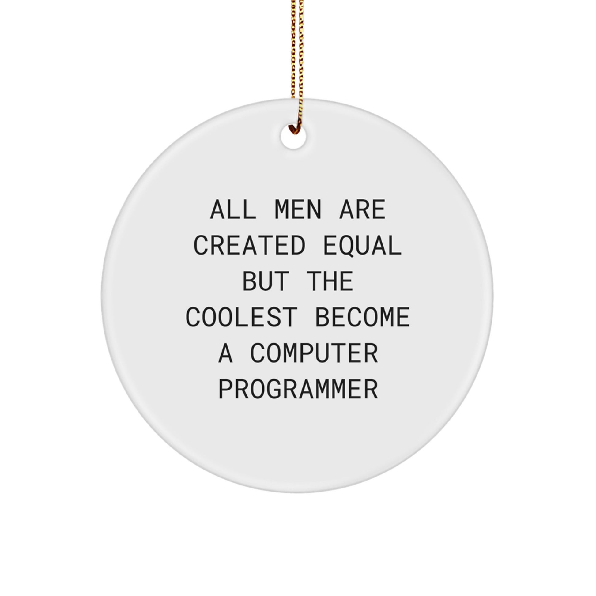 Funny Computer Programmer Circle Ornament Gifts from Men for Friends and Coworkers - Christmas Unique Ornaments for Office Decor - Image 1