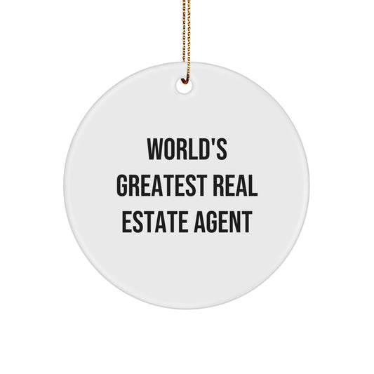 Christmas Ornament Gift World's Greatest Real Estate Agent - Favorite - Image 1
