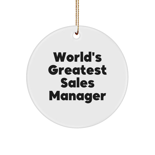 Funny World's Greatest Sales Manager Gifts for Men, Christmas Unique Decorations Circle Ornament from Friends, Perfect Present for Sales Manager Team Members - Image 1