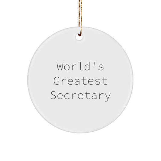 Christmas Unique Gifts for Secretary, Funny Secretary Quote, Circle Ornament, Gifts from Friends, Gifts for Secretary - Image 1