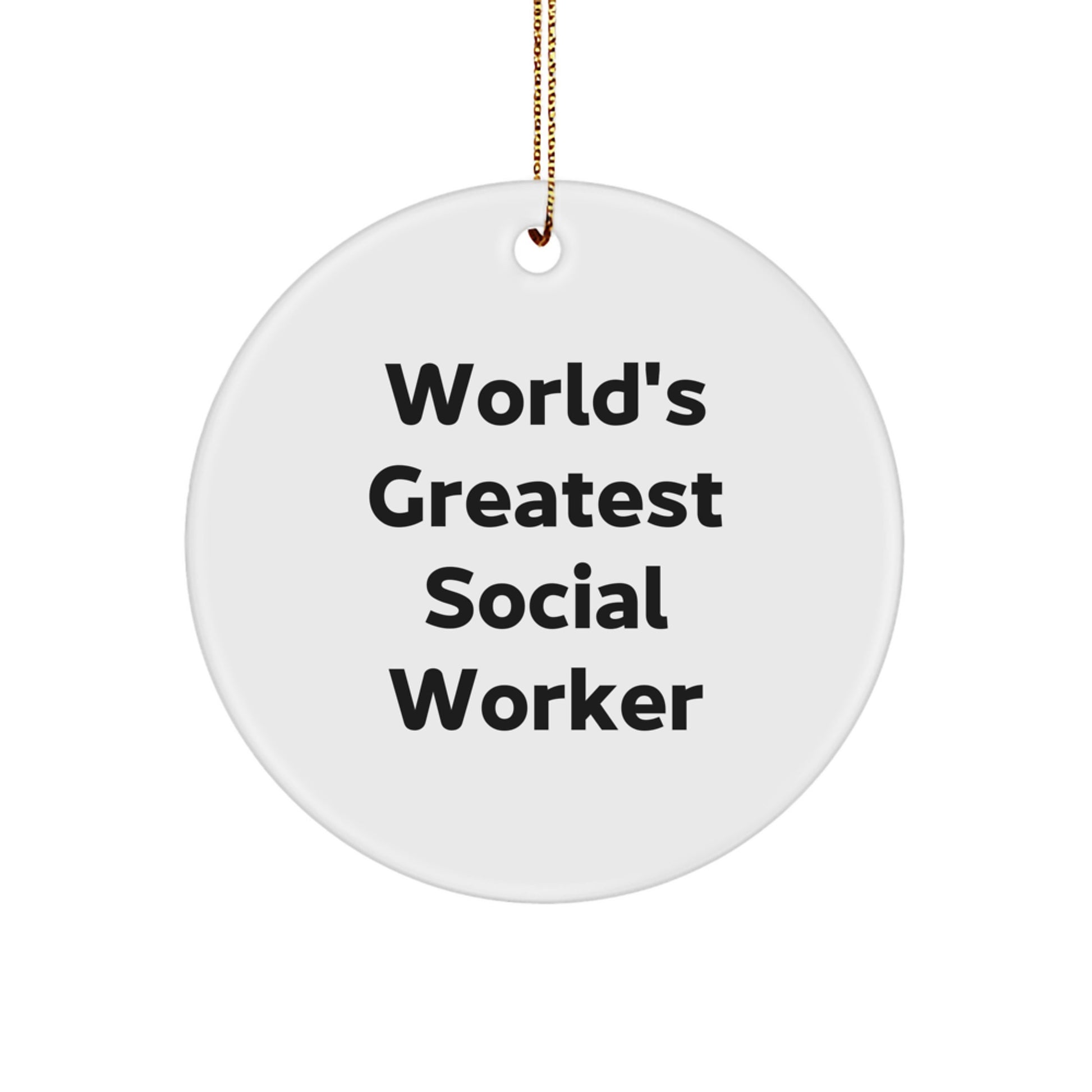 Christmas Gift for Her Social Worker Circle Ornament Present - Image 1