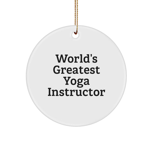 Funny World's Greatest Yoga Instructor Gifts for Men from Friends - Circle Ornament, Christmas Unique Ornaments for Yoga Instructors - Image 1
