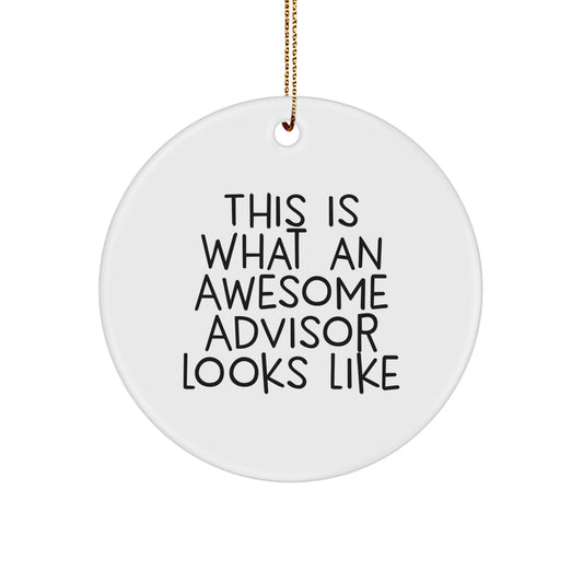 Funny Advisor Gifts for Christmas - This Is What An Awesome Advisor Looks Like Circle Ornament from Gifts for Men or Women Friends Family - Image 1