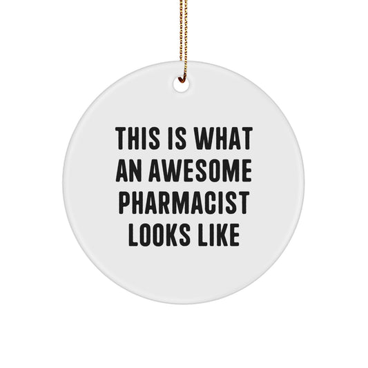 Funny Pharmacist Circle Ornament Gifts from Friends and Family for Christmas Unique Presents for Pharmacist Men Women Coworkers - Image 1