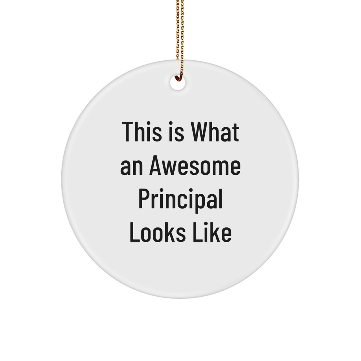 Funny Principal Gifts from Men to Principal, Christmas Unique Circle Ornaments for Principal, This Is What An Awesome Principal Looks Like - Image 1