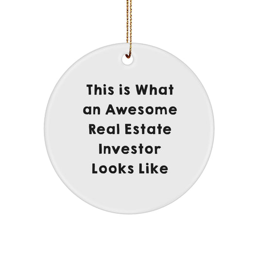 Funny Real Estate Investor Gifts from Men - Christmas Unique Circle Ornament for Real Estate Investor Friends - Image 1