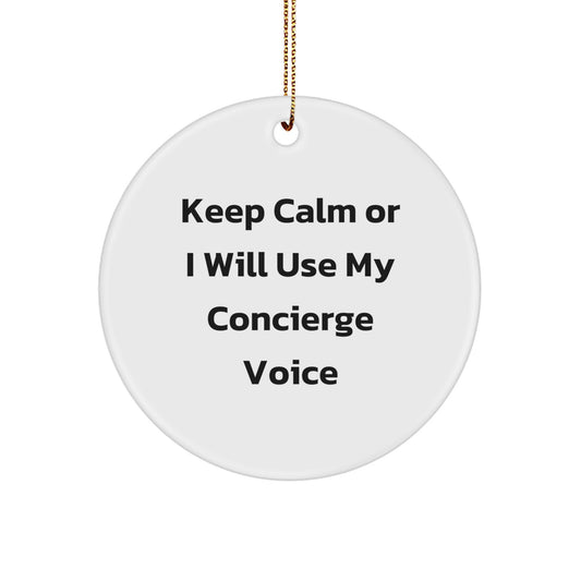 Concierge Keepsake White 2.75" Christmas Ornament for Him Gift - Image 1