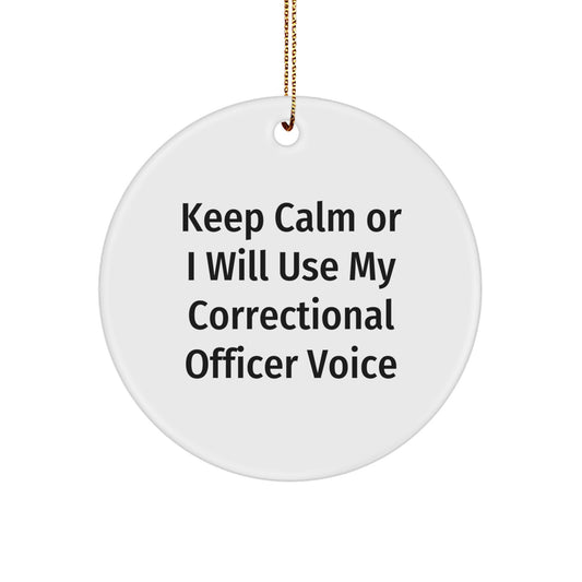 Correctional Officer Christmas Ornament Gift for Him - Keep Calm - Image 1