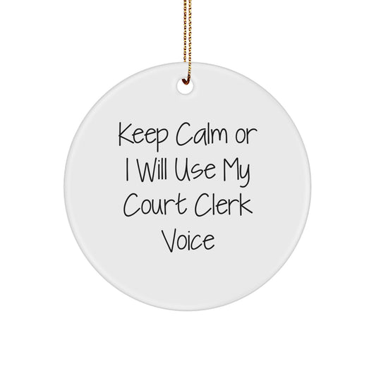 Court Clerk Circle Ornament Keepsake for Him Christmas Holiday Gift - Image 1