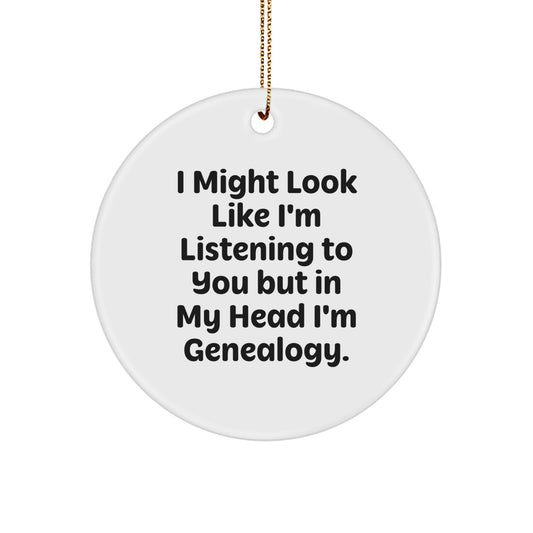 Funny Genealogy Gifts from Family for Genealogy Enthusiasts, Circle Ornament, I 'm Genealogy, Christmas Unique - Image 1