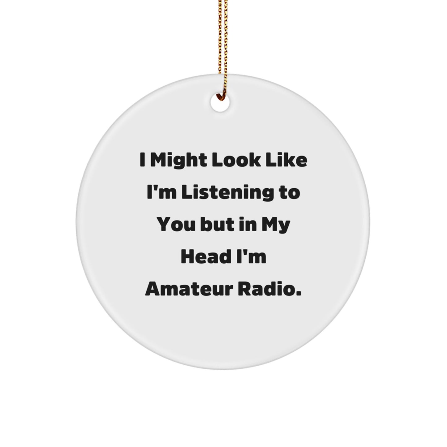Funny Amateur Radio Circle Ornament Gift for Radio Enthusiasts Friends Family Christmas Unique Presents - Image 1