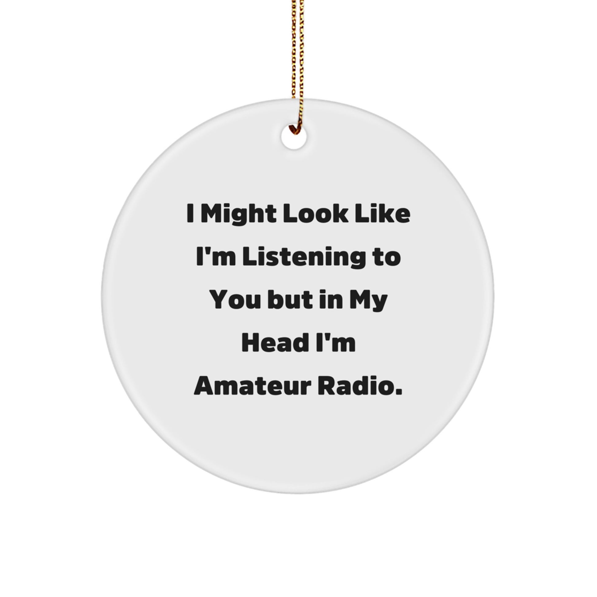 Funny Amateur Radio Circle Ornament Gift for Radio Enthusiasts Friends Family Christmas Unique Presents - Image 1