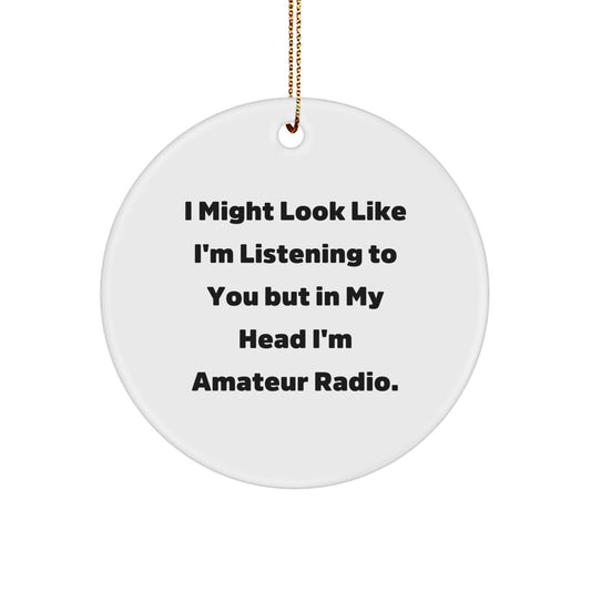 Funny Amateur Radio Circle Ornament Gift for Radio Enthusiasts Friends Family Christmas Unique Presents - Image 1
