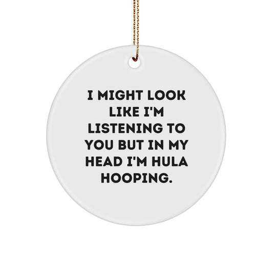 Funny Hula Hooping Circle Ornament Gifts from Family or Friends for Hula Hooping Enthusiasts on Christmas - Image 1