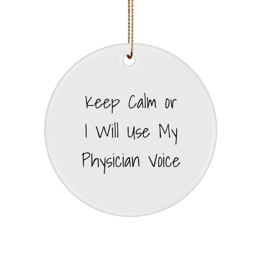 Physician Keepsake Christmas Ornament for Him Gift Bright Edge Print - Image 1
