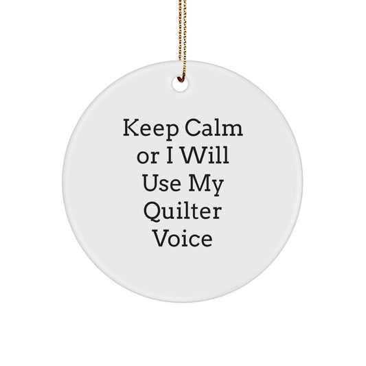 Christmas Gift for Her Quilter Circle Ornament Surprise Present - Image 1