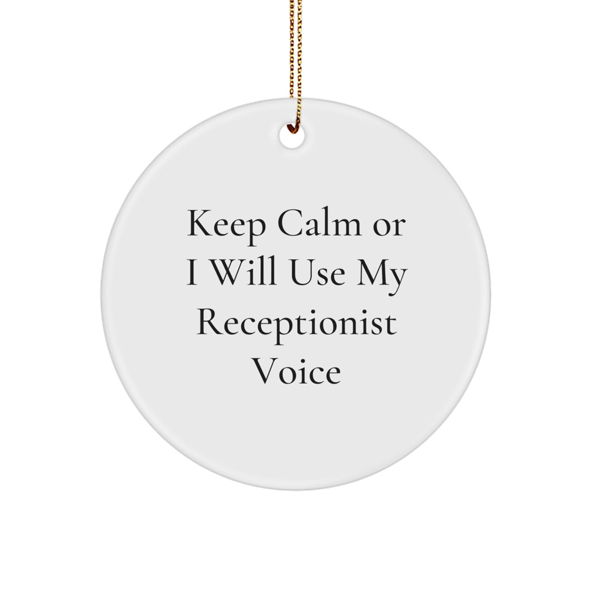 Receptionist Keepsake Christmas Ornament for Him Gift Featuring Bold - Image 1