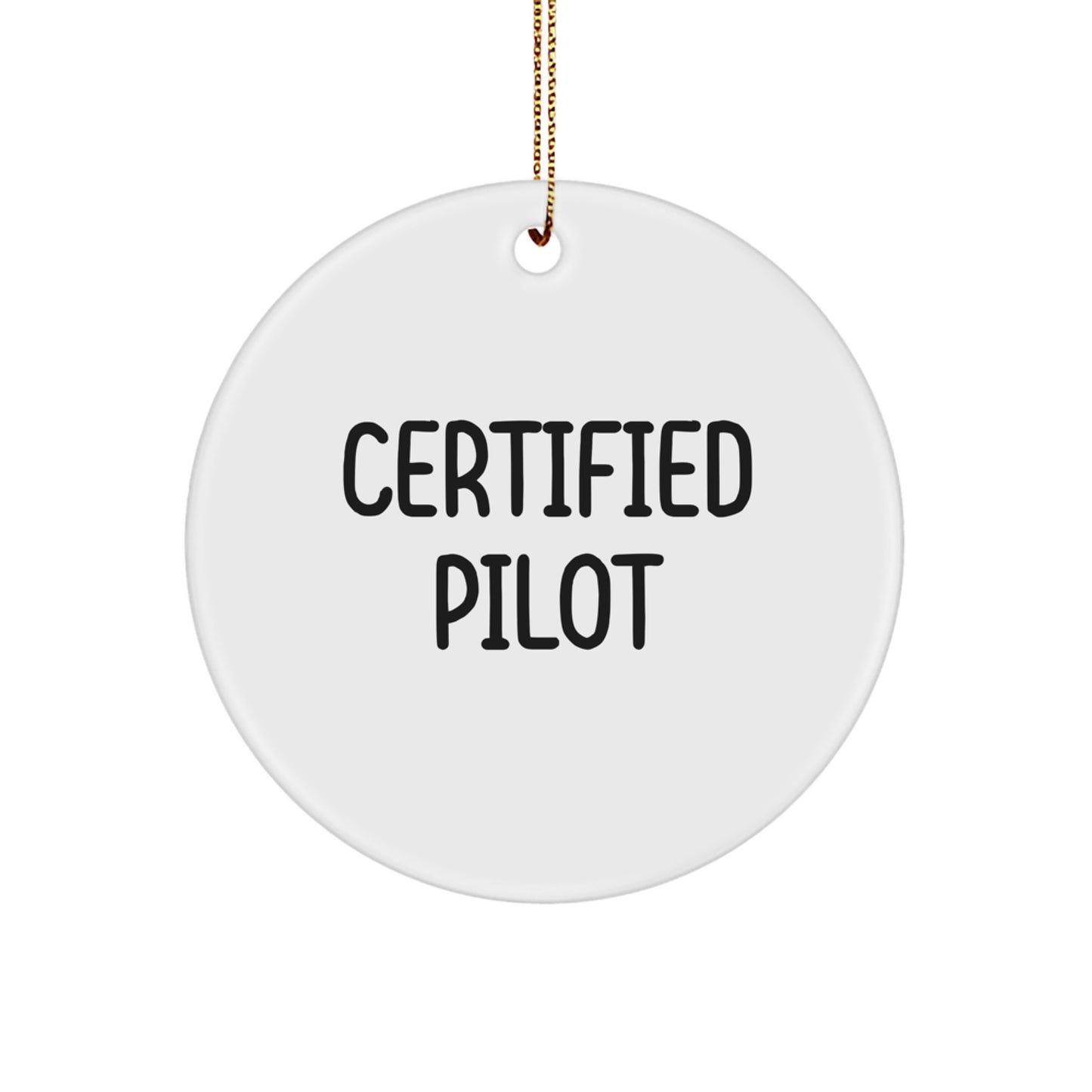 Funny Pilot Quotes Gifts from Friends for Certified Pilot Men on Christmas Unique Ornaments Circle Pilot Lover Men's Pilot Decorations - Image 1