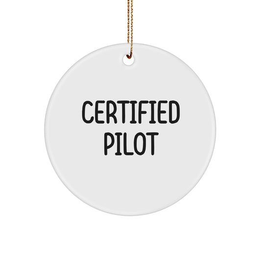 Funny Pilot Quotes Gifts from Friends for Certified Pilot Men on Christmas Unique Ornaments Circle Pilot Lover Men's Pilot Decorations - Image 1