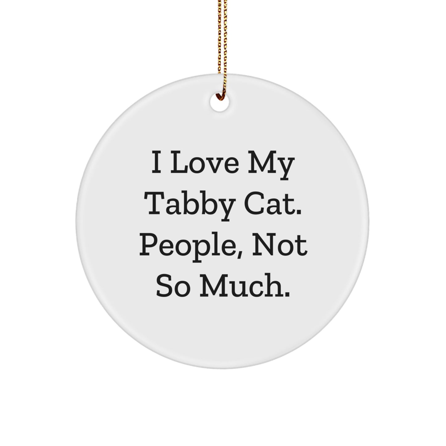 Funny Tabby Cat Circle Ornament Gifts from Women to Friends and Family for Christmas Unique Decoration - Image 1