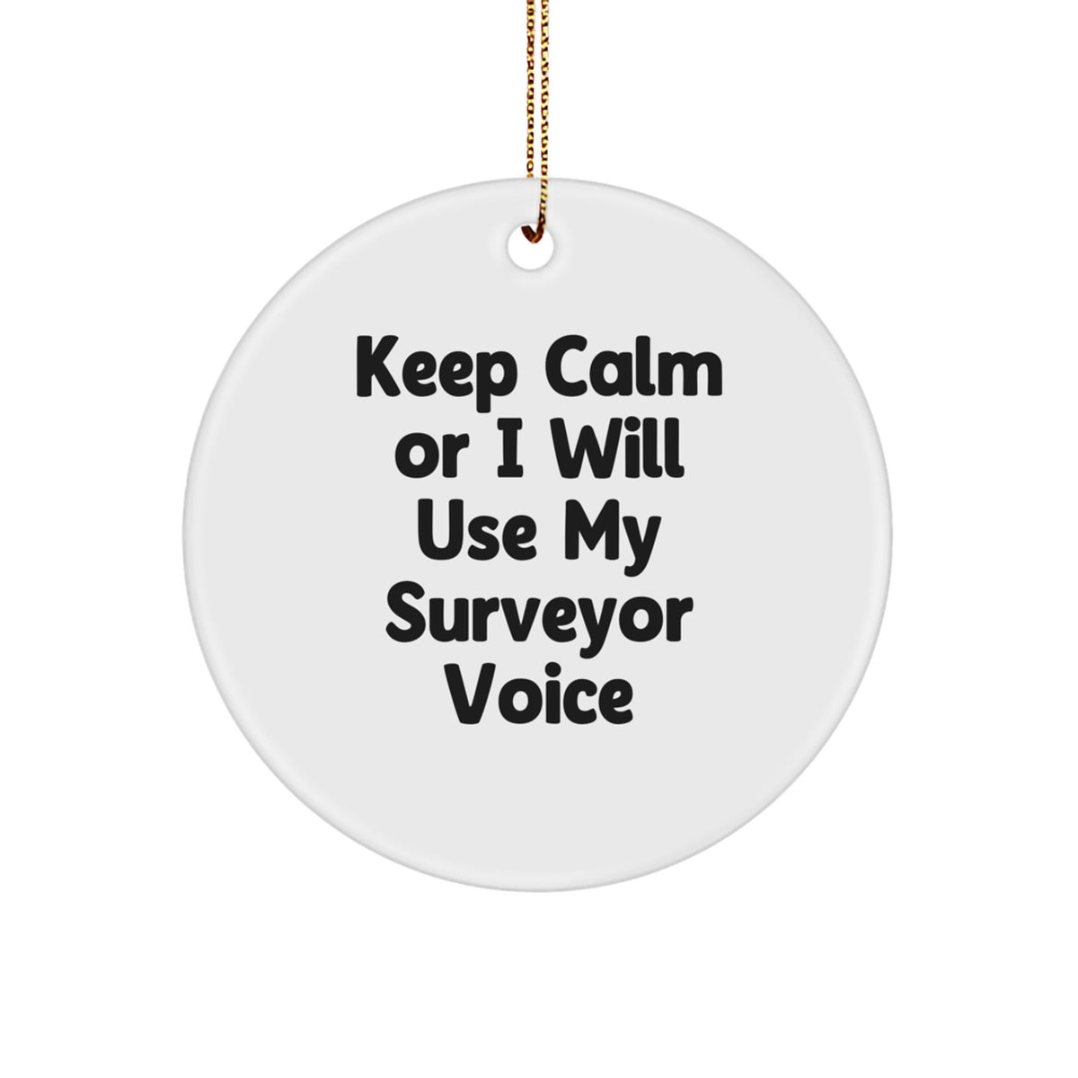 Funny Surveyor Christmas Unique Gifts for Men from Family, Unique Circle Ornament, Keep Calm Or I Will Use My Surveyor Voice - Image 1