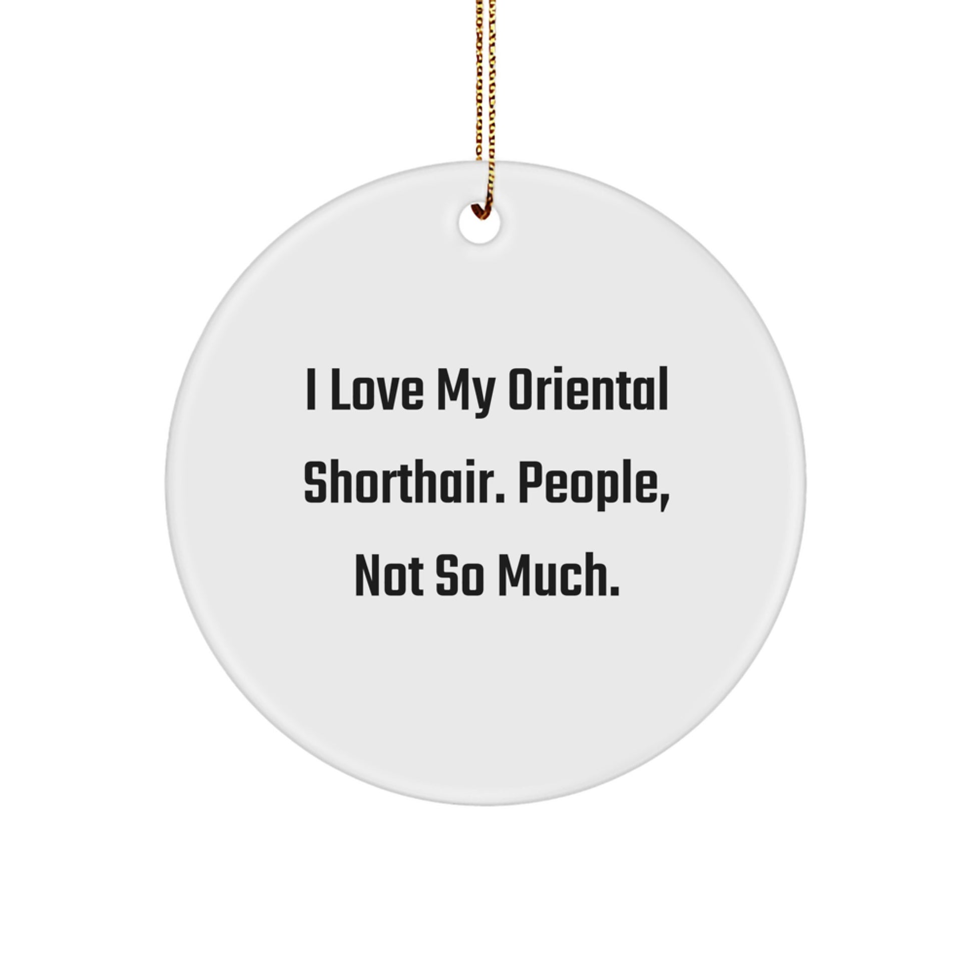 Oriental Shorthair Cat Circle Ornament Funny Quote Gifts for Men Friends from Family - Image 1