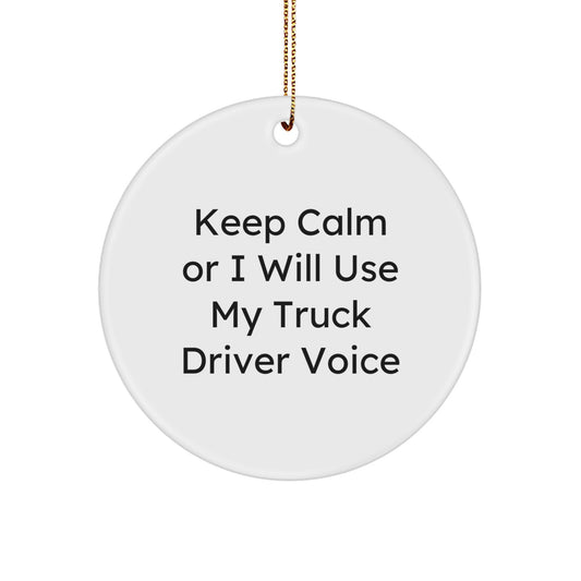 Funny Truck Driver Gifts from Friends and Family for Truckers on Christmas Unique Ornaments Circle - Image 1