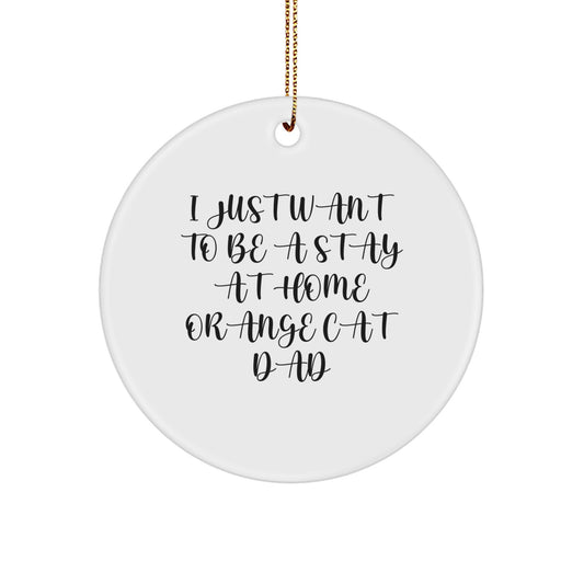 Funny Orange Cat Dad Circle Ornament Gifts from Men to Orange Cat Lovers at Christmas - Image 1