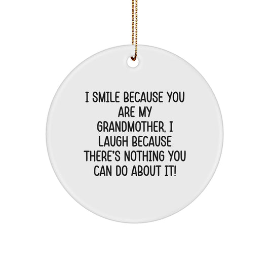 Funny Grandmother Circle Ornaments Gifts from Men to Grandmother at Christmas Unique - Image 1