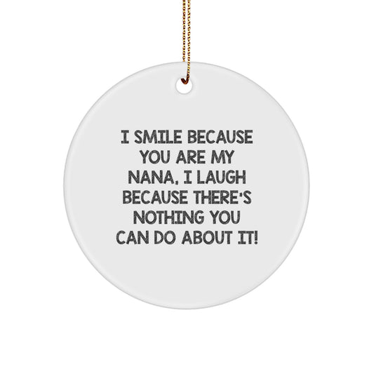 Christmas Ornament Gift Funny Nana Keepsake, 'Nothing You Can Do' Saying - Image 1
