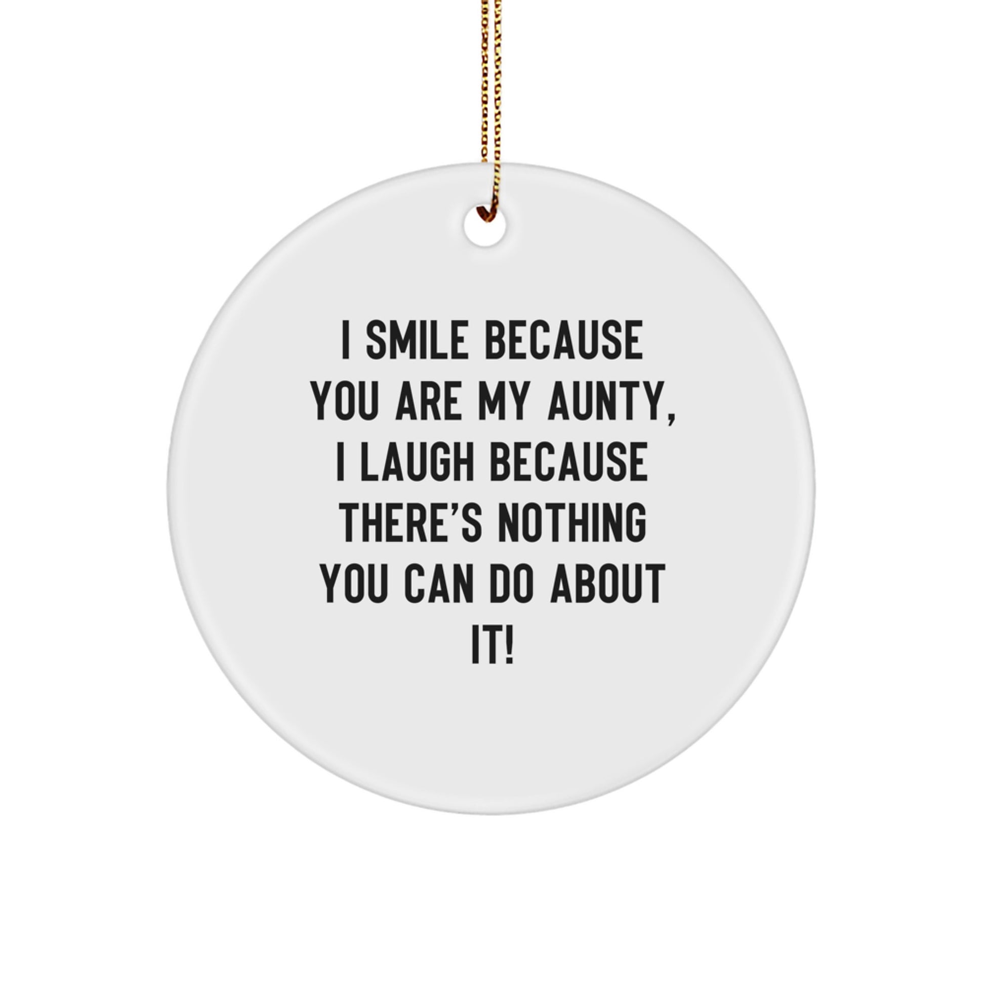 Funny Aunty Gift Circle Ornament for Christmas Unique Gifts from Family to Aunty - Image 1