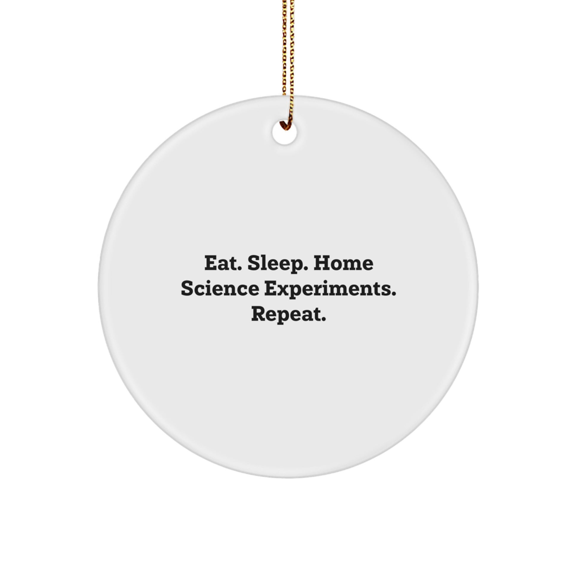 Funny Home Science Experiments Gifts for Happy Kids Circle Ornament - Eat Sleep Home Science Experiments Repeat - Great Christmas Unique Gift - Image 1