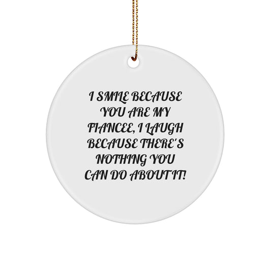 Fiancee Keepsake Christmas Ornament for Him Gift - Bright Love - Image 1