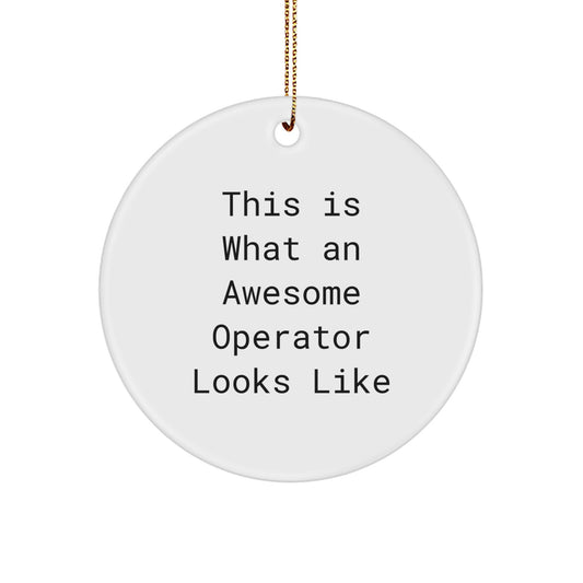 Funny Operator Gifts from Men to Friends - This Is What An Awesome Operator Looks Like, Christmas Unique Circle Ornaments for Operator Lovers - Image 1