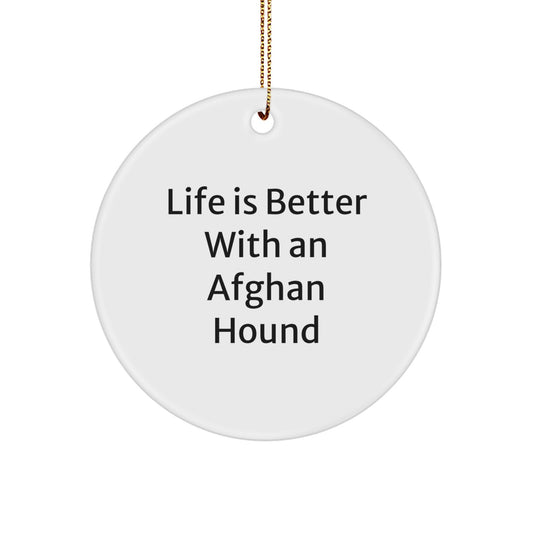 Afghan Hound Dog Lovers Christmas Circle Ornaments Gifts from Friends and Family for Men, Women, Christmas Unique Gifts - Image 1