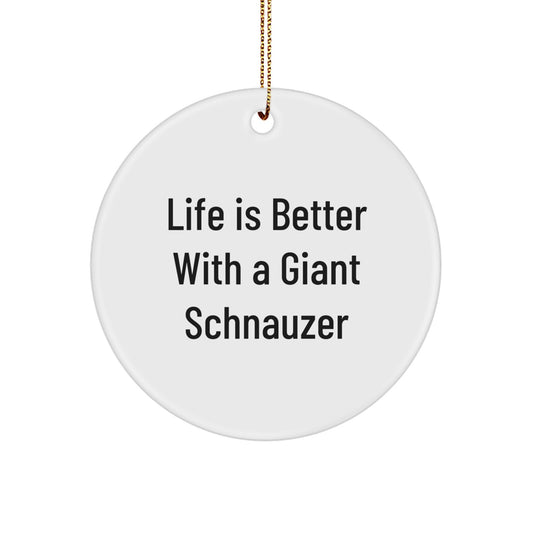 Giant Schnauzer Dog Circle Ornament Gifts from Friends, Family, or Coworkers for Christmas Unique Ornaments - Image 1
