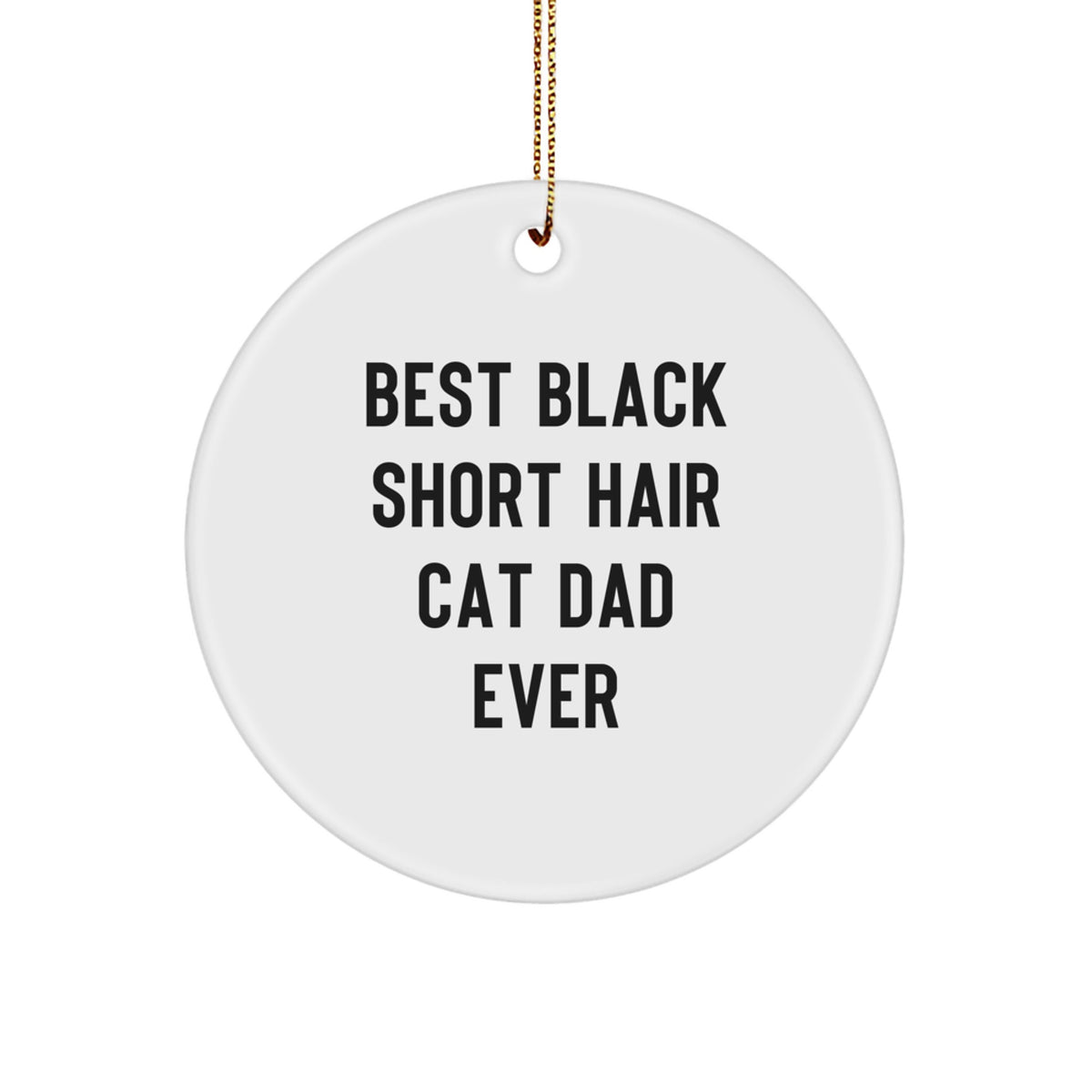 Christmas Gift for Teens Surprise Black Short Hair Cat Dad Ornament - Image 1